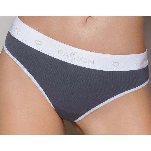 Passion PS007 PANTIES (M) - Спортивні жіночі труси (Чорно-сірі)