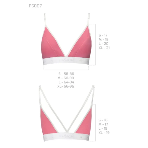 Passion PS007 TOP (XL) - Спортивный женский топ (Розовый)