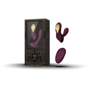На фото бордовий вібратор Zalo AYA Velvet Purple — вібратор для трусиків із насадкою.
