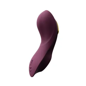 На фото бордовий вібратор Zalo AYA Velvet Purple — вібратор для трусиків із насадкою.