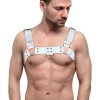 Feral Feelings - Bulldog Harness White - Мужская портупея на грудь из натуральной кожи 