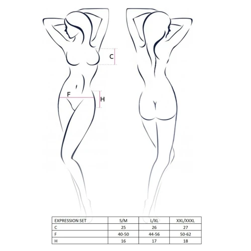 EXPRESSION SET black S/M - Жіночий еротичний комплект