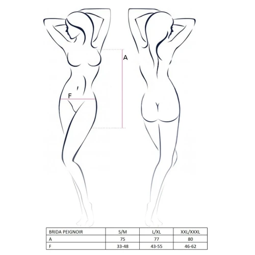 BRIDA PEIGNOIR black XXL/XXXL - Сексуальный пеньюар