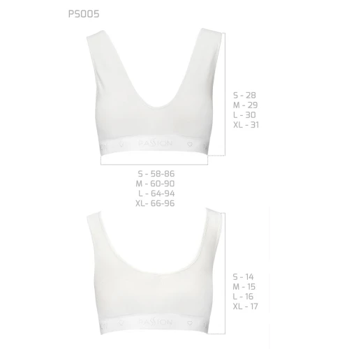 Passion PS005 TOP (L) - Спортивный женский топ (Белый)