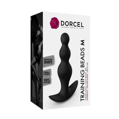 На фото зображені чорні намиста Dorcel TRAINING BEADS М унісекс на білому тлі