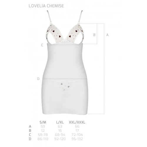 LOVELIA CHEMISE white S/M — Сорочка с вырезом на груди