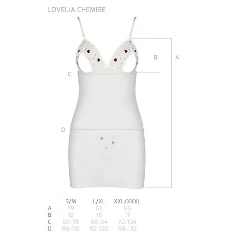 LOVELIA CHEMISE white S/M — Сорочка с вырезом на груди