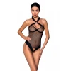 Passion Amanda Body black XXL/XXXL - Сетчатый боди с халтером