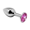 Alive Mini Metal Butt Plug Pink L - Анальная пробка с кристаллом