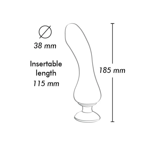 На данном фото черно-белым изображен вибратор, а рядом указан его размер в сантиметрах.