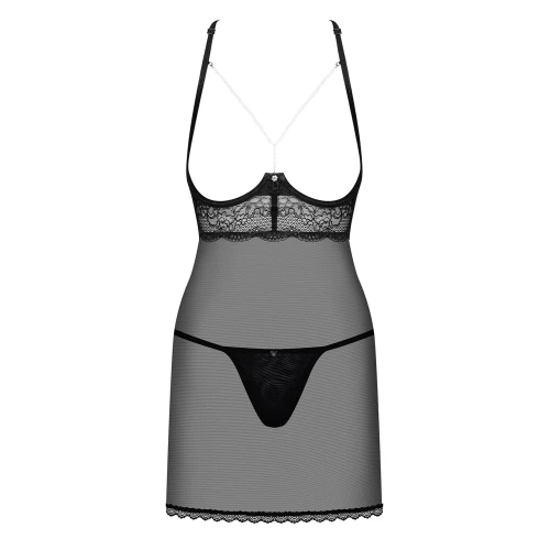 Obsessive Pearlove chemise & thong black S/M