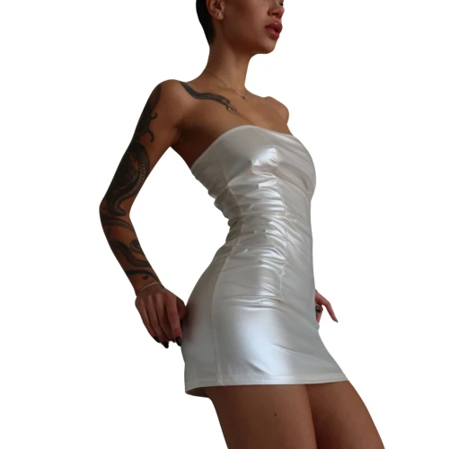 Платье винил D&A L, белое