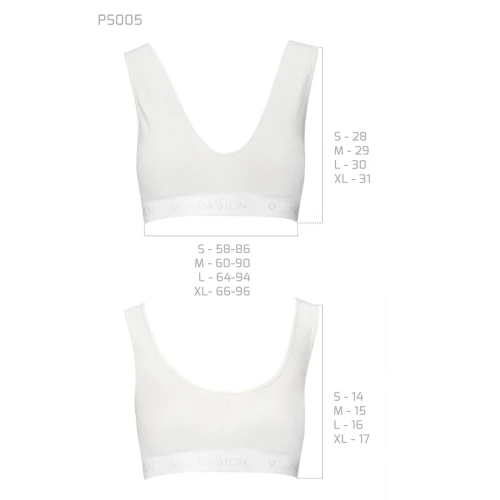 Passion PS005 TOP (M) - Спортивный женский топ (Белый)