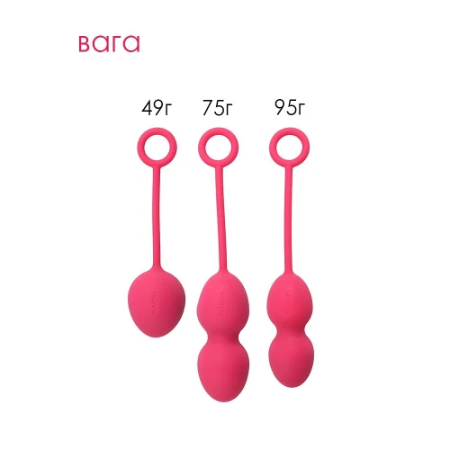 На фото изображены розовые вагинальные шарики из набора Svakom Nova Plum Red для женщин на белом фоне.