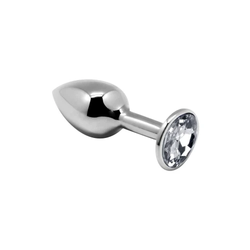 Alive Mini Metal Butt Plug White S - Анальна пробка з кристалом