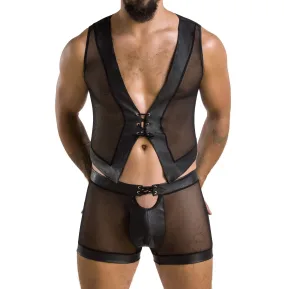 Passion 053 XXL/XXXL - Комплект секс одежды для мужчин SET WILLIAM black