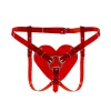 Feral Feelings Hearts Strap-on Belt Red Trasparent - Трусики Серце для страпону