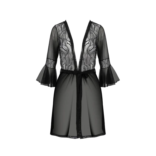 Пеньюар Passion LEAFA PEIGNOIR black L/XL - ECO Passion