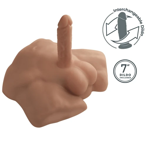 SilexD Apollo S Male Torso Caramel - Полуторс для женщин с фаллоимитатором