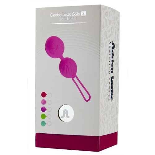 На фото зображено рожеві вагінальні кульки Adrien Lastic Geisha Lastic Balls Mini Pink (S) для жінок на білому тлі.