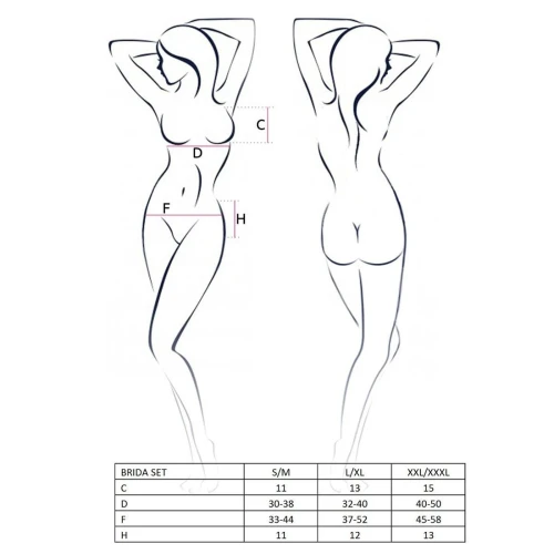 BRIDA SET OpenBra black L/XL - Набор белья с открытым лифом