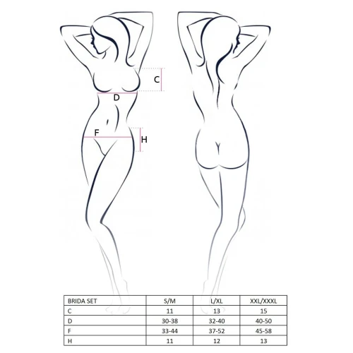 BRIDA SET OpenBra black L/XL - Набор белья с открытым лифом