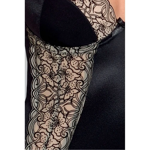 MONTANA CORSET black L/XL - Эротический корсет с пажами