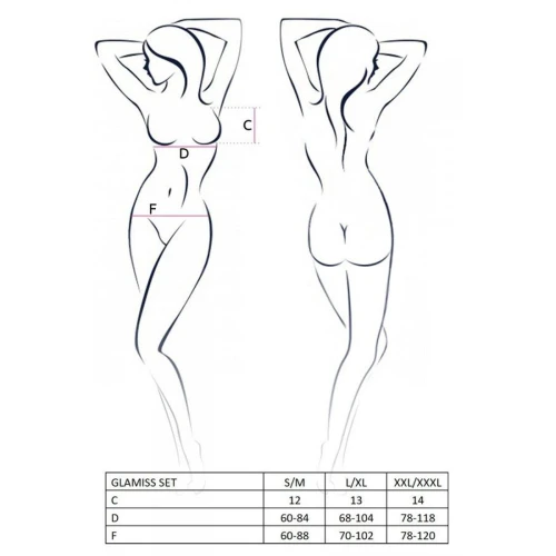 GLAMISS SET black S/M - зручний комплект нижньої білизни