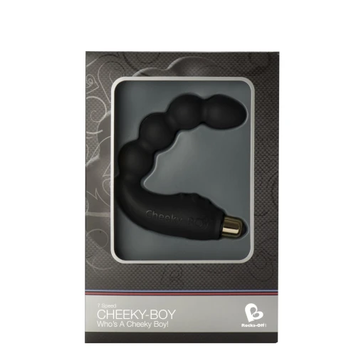 Rocks Off Cheeky-Boy Black - Вибромассажер простаты с четырьмя бусинами
