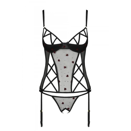 LOVELIA CORSET black L/XL — Эротический корсет с подвязками