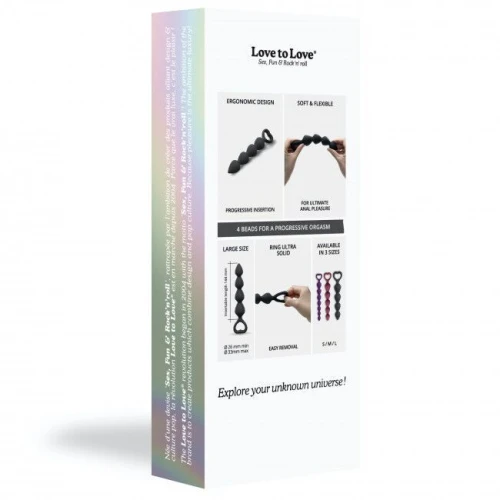 Анальная цепочка Love To Love BING BANG L - BLACK ONYX (мятая упаковка)