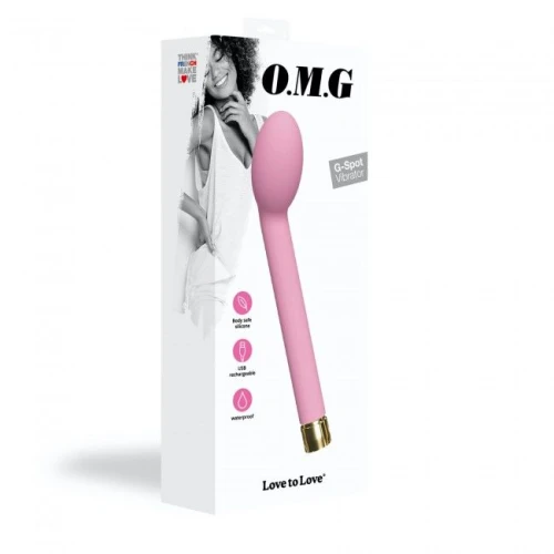 На фото зображено рожевий вібратор для точки G з точним кутом нахилу Love To Love O.M.G. Rose для жінок на світлому фоні.