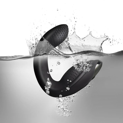 На фото зображено чорний масажер простати Rocks Off Rude Boy Xtreme для чоловіків на світлому фоні.