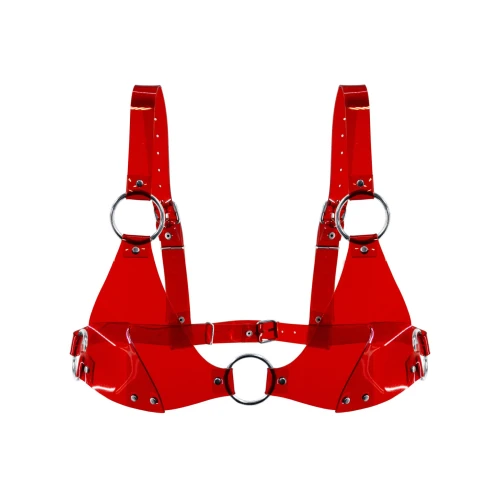 Feral Feelings Bikini Top Red Trasparent - Ліф класичний із ПВХ