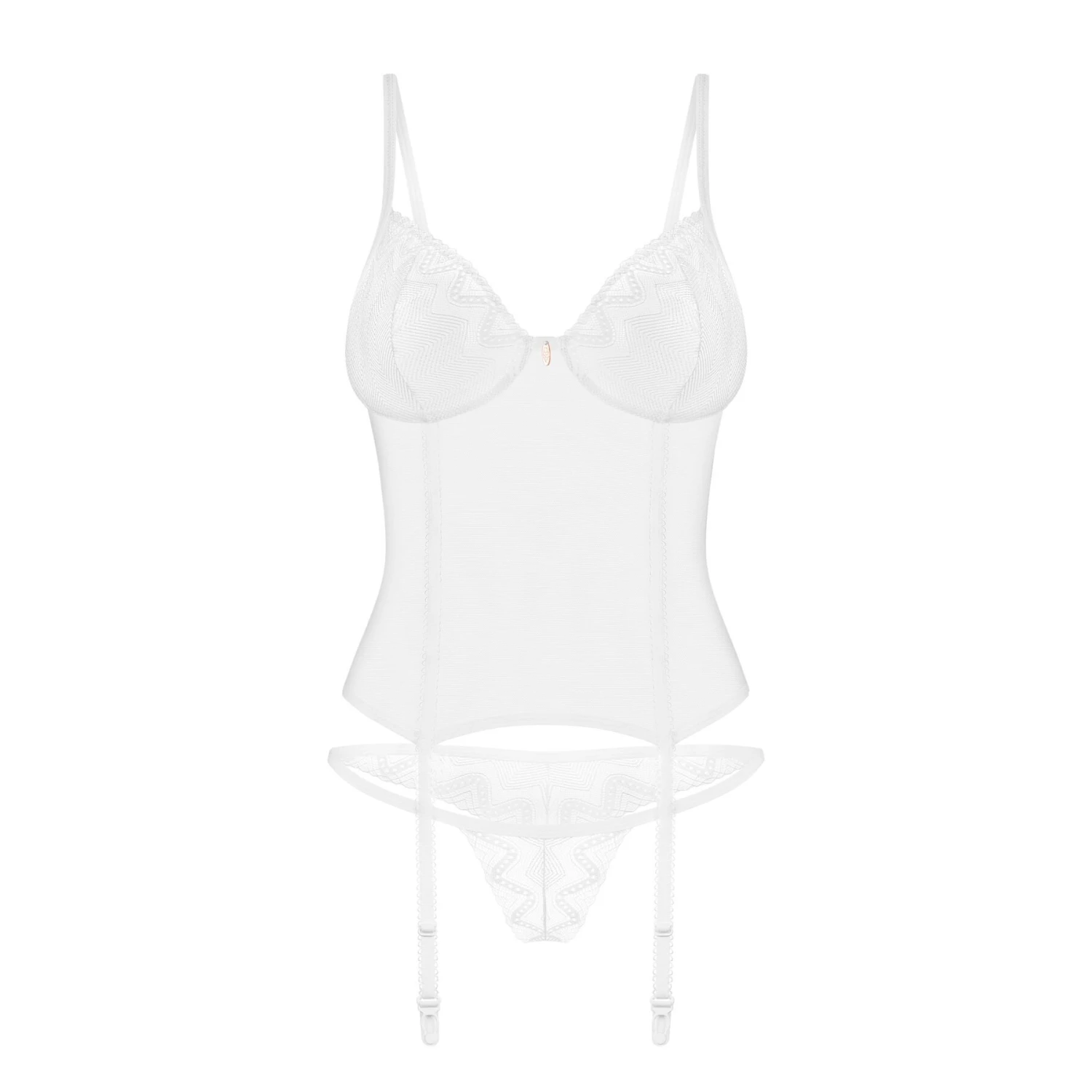 Корсет Obsessive Alissium corset & thong M/L (мятая упаковка!!!)