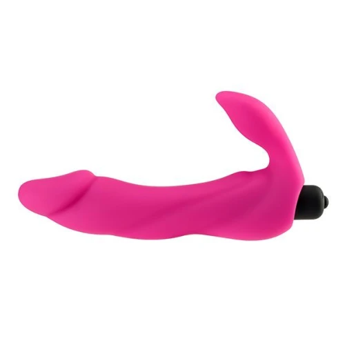 На фото зображено рожевий подвійний вібратор Alive Bifun для жінок на білому тлі.