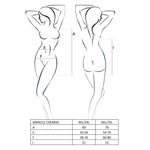 MIRACLE CHEMISE white 4XL/5XL - Сорочка с глубоким декольте 