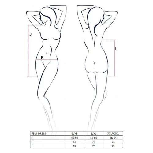 FEMI DRESS black L/XL - Платье под латекс с глубоким декольте 