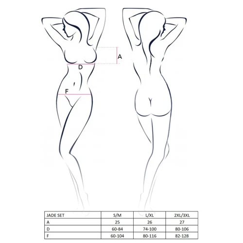 JADE SET black L/XL - Сексуальный комплект белья