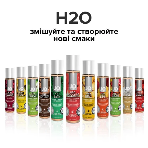 На фото изображен красный оральный лубрикант без сахара со вкусом арбуза System JO H2O - Watermelon (120 мл) унисекс на белом фоне.