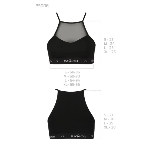 Passion PS006 TOP (L) - Спортивный женский топ (Черный)