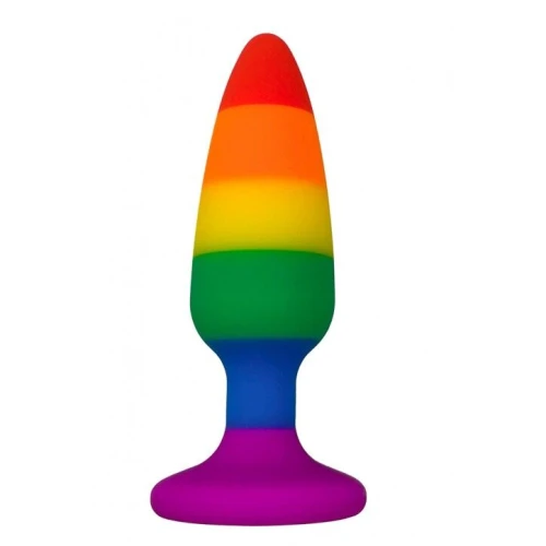 Wooomy Hiperloo Silicone Rainbow Plug L - Анальна пробка "Веселка"
