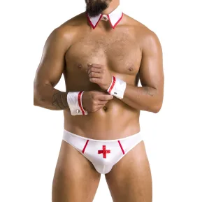 Passion 037 L/XL - Рольовий костюм для ігор "Медбрат" SET GREGORY white