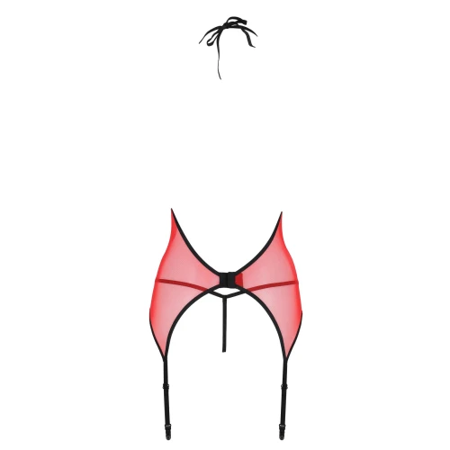 Passion PEONIA CORSET red L/XL - Яскравий червоний корсет