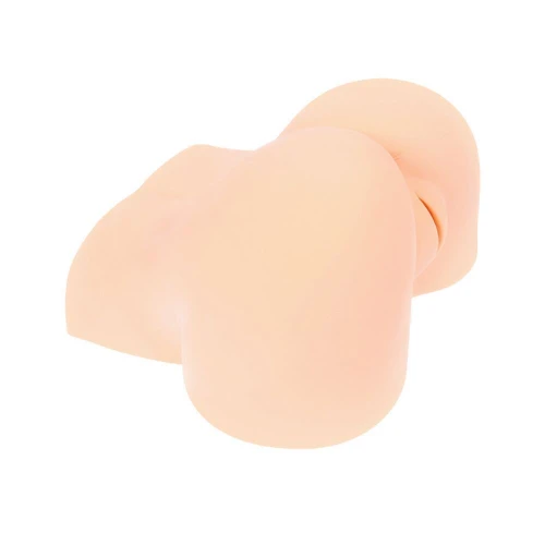 На фото зображено Kokos ALICE 2WayPlus - жіночий бежевий півторс вагіна-попа з ротацією та вібрацією для чоловіків на світлому тлі