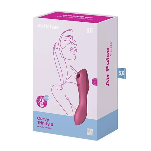 Вакуумный стимулятор с вибрацией Satisfyer Curvy Trinity 3 Red (мятая упаковка)