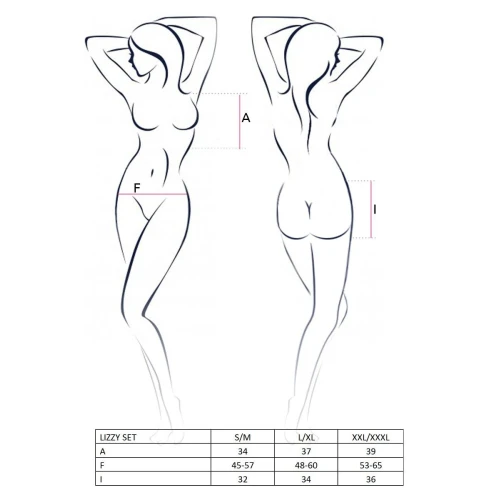 LIZZY SET black L/XL - Комплект белья с мини-юбкой