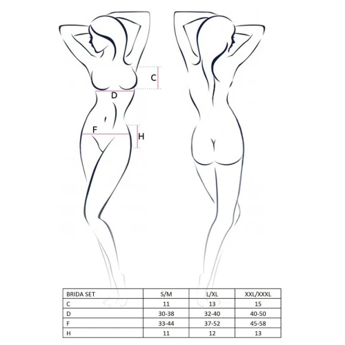 BRIDA SET OpenBra red L/XL - Набор нижнего белья (трусики-танга, пояс, лиф)