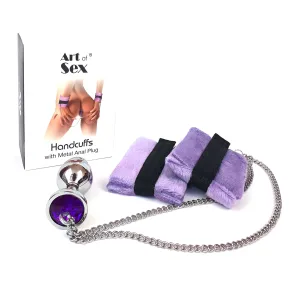 Art of Sex (M) - Фіолетові наручники з анальною пробкою
