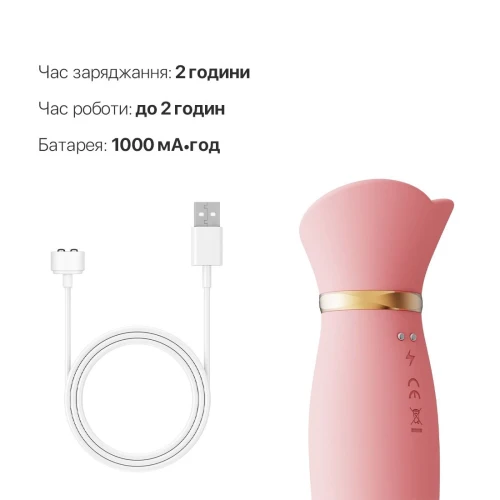 Zalo - ROSE Vibrator Strawberry Pink - Вибратор с вакуумом и подогревом